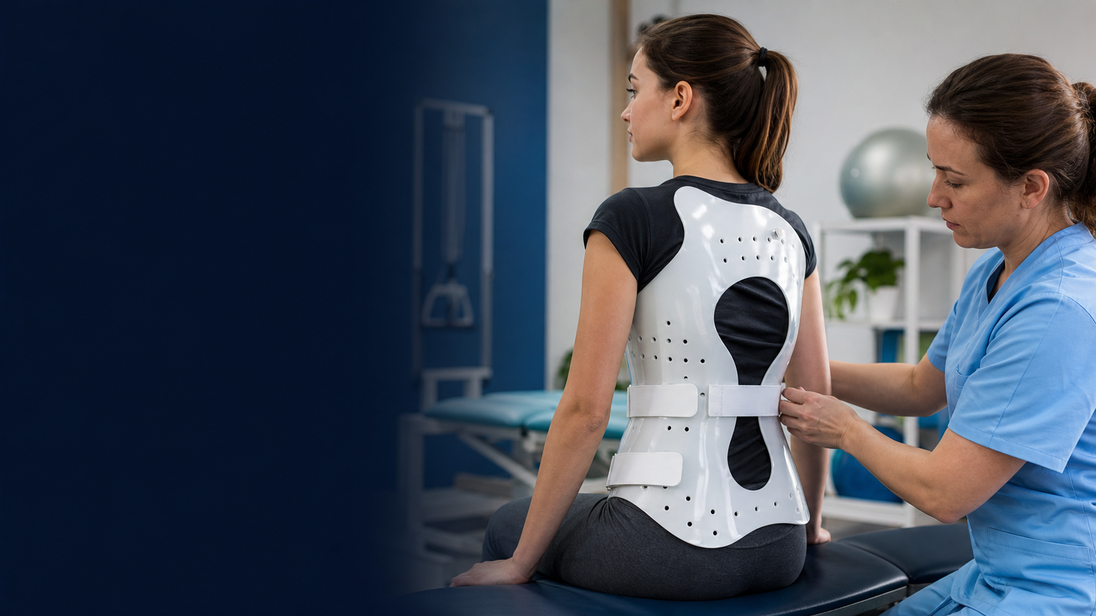 Schroth Bracing Schroth brace fitting in physiotherapy clinic