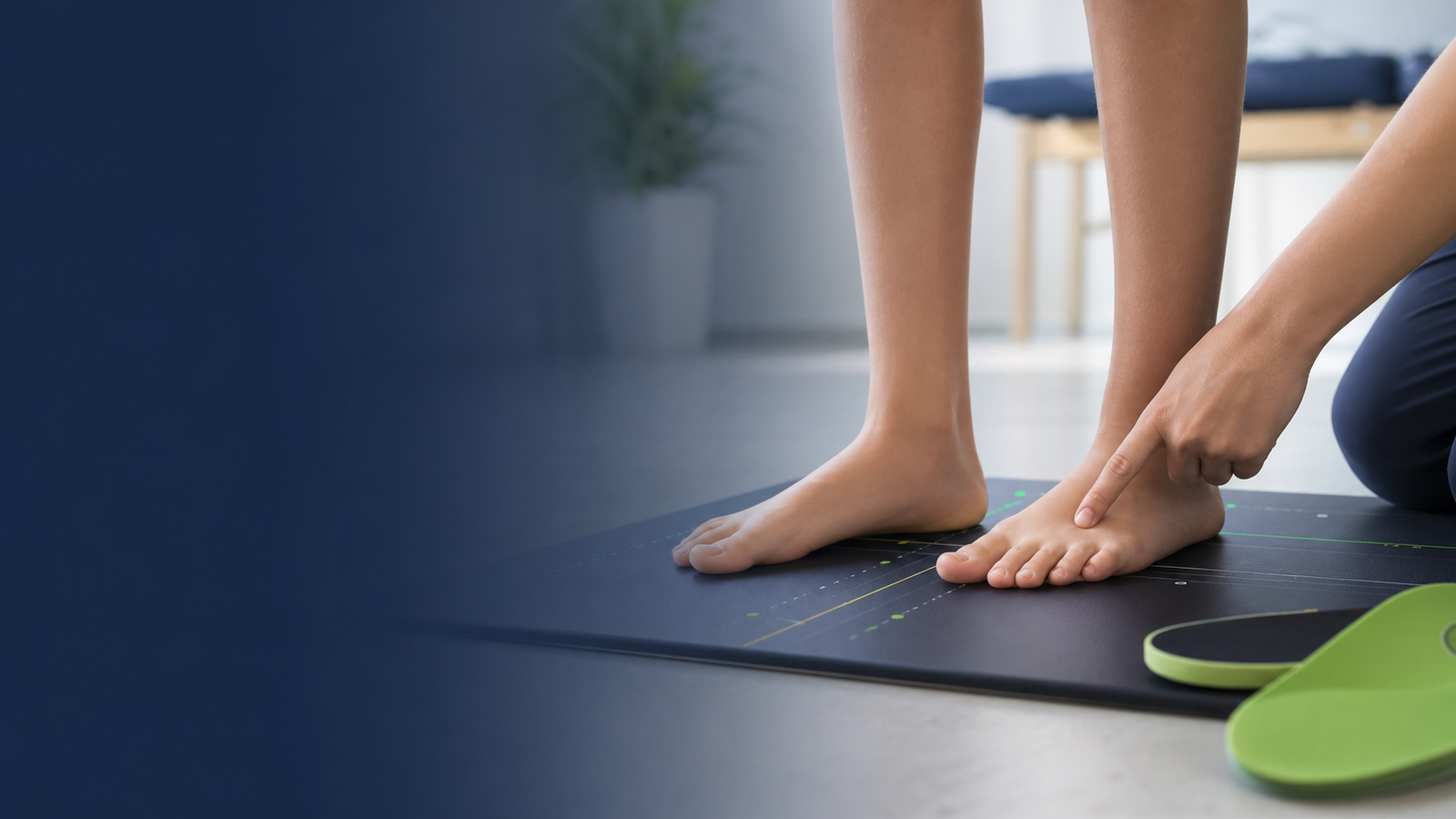 Posture and Flat Feet Programs Flat feet clinical assessment on posture mat